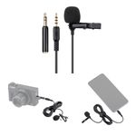 Lapel Lavalier Microphone Clip-on Lav Mic for Sony A7C II ZV-1 II ZV1 ZV-1F ZV-E10 II RX100 VII A6700 A6600 A6300 A6100 A7IV A7III A7S Canon G7X III M50 R50 R100 R RP Nikon Z6 Z7 Z30 Z50 & More Camera