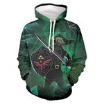 CHLOBLOM Link Cosplay Hoodie Novelty Hooded Casual Pullover Sweatshirt (X-Large, Green)