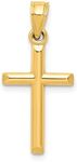 Jewelry Affairs 10k Real Yellow Gold High Polished Unisex Cross Pendant Charm,19x11mm