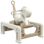 Qaba 5 in 1 Rocking Horse for Toddlers 1-6 Years, Horse-Shaped Baby Push Ride on Car for Toddlers w/Balance Board, Push Handle, 4 Wheels, Support to 66 lbs, HDPE Sliding Car