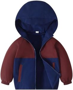 Toddler Boys Rain Jacket Kids Waterproof Hooded Zipper Raincoat,4-5T