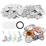 Dyna-Living 200Pcs Buttons Badges Pins 32mm/1.26inch Badge Making Kit Metal Round Badge Blank Button Pins for DIY Crafts Supplies Kids Party Gifts