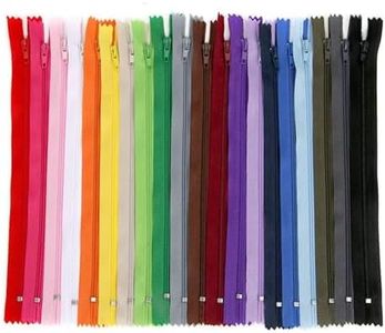 HIDOSNG Assorted Color Nylon Close End Zipper Pack Craft Dressmaking Zip Lace, 20 Pcs Nylon Coil Zippers Bantoye Sewing Zippers Supplies for Tailor Sewing Crafts 8 inches