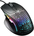 Glorious Model I 2 Wired Gaming Mouse - 9 Programmable Buttons (2 Swappable), 66g Superlight, 26k Optical Sensor, 80M Click Rated Switches, MMO/MOBA/FPS, Side Thumb Rest - Black