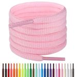 Handshop Half Round Shoelaces 1/4" - Oval Shoe Laces Replacements For Sneakers and Athletic Shoes Sports Pink 45.3 inch (115cm)