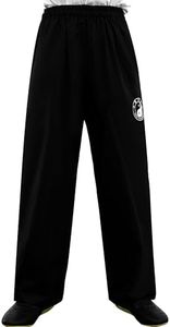 ZooBoo Chenjiagou Taichi Lantern Pants Taichi Practice Uniforms Tai Chi Clothing Black Cotton Cloth Martial Arts Practice Pants (XL)