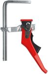 BESSEY GTR16S6H Steel Ratchet Table Clamp with 6 5/16 Capacity x 2 5/16 Throat Depth and 250kg Clamping Force - Red/Silver