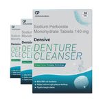 Densive Denture Cleanser Tablets | Antimicrobial Denture Cleaner for Partial & Full Dentures | Color-Changing Technology for Effective Cleaning | Pack of 3 | 30 x 3 (90 Denture Tablets)