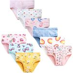 JackLoveBriefs Girls' Knickers 9 Pack Girls Underwear Comfortable Briefs Girls Cotton (2-3 Years) MULTICOLOR,Size:100