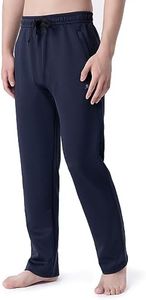 DEVOROPA Boys Sweatpants Open Bottom Water Resistant Youth Kids Track Athletic Running Pants Straight Leg Zipper Pockets Navy M