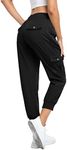 MISS MOLY Women's Cargo Pants Lightweight Hiking Quick Dry Joggers Casual Outdoor Elastic Waist Button Pockets Black XL