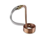 Coldbreak Homebrew 1-3 Gallon Batch Copper Immersion Wort Chiller, 3/8" x 15' Pure Copper, Leak Free Compression Barbs, Vinyl Tubing and Garden Hose Fitting Included, USA Made