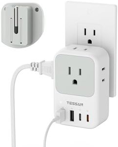 USB Charger Block, TESSAN Wall Plug Adapter with Electrical 4 Box Splitter 3 USB Wall Charger Ports, Multi Plug Outlet Extender Charging for Cruise, Travel, Office, Dorm Essentials