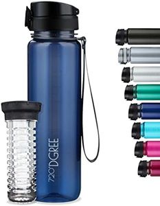 720°DGREE Fruit Infuser BPA Free Tritan Water Bottle | Sipper for Men, Women & Kids | For Sports, Gym, Office, Workout | 1000ml, Crystal Clear Sapphire Blue