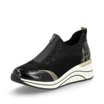 Remonte D0T08 Women's Wedge Heel Sneakers (Black 02, UK Footwear Size System, Adult, Women, Numeric, Medium, 8)