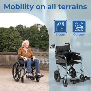 Days Escape Lightweight Folding Wheelchair for Adults – Narrow, Purple, Adjustable Footrests