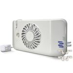 Suncourt Equalizer EZ8 Floor/Wall Register Booster Fan — Ultra-Quiet, 8-Speed Fan with Smart Technology and 6-Foot Power Cord, HC600-WK (White)
