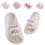 Toddler Cloud Slippers for Girls Boys Slides, Bunny Slide Sandals for Kids Lightweight Pool Shower Shoes White 5.5-6.5 Toddler CN 150