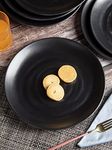 MARKET 99 Melamine Round Serving Full Dinner Plates Set for Kitchen with Spiral Design Kitchen Utensils Breakfast Lunch Decorative Serving Set of 6 Black