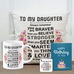 SKYTRENDS Air Motivational And Birthday Gift For Daughter Printed Mug Cushion(12 X 12 Inch With Filler) - Daughters Day Gift For Daughter And Girls D3,White