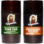 Dr. Squatch Men's Natural Deodorant - Aluminum-Free Deodorant - Natural Deodorizer - made w/postbiotics & charcoal - Deodorant for Men - Pine Tar and Wood Barrel Bourbon (2 Pk)