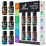 ArtNaturals Therapeutic-Grade Aromatherapy Essential Oil Gift Set – (6 x 10ml) - 100% Pure Quality Oils – Peppermint, Tea Tree, Lavender, Eucalyptus - Best with Aroma Diffuser