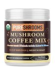 PureShrooms Focus & Think Mushroom Coffee with Ultra Concentrated Lion's Mane Mushroom 30:1 - Focus, Memory, Mood, Creativity - Vegan, Keto Friendly Brain Supplement, Brain Focus Vitamins, Mood, Cognition, Gluten-Free, No Fillers, Fruiting Body, No Mycelium, Canadian Made (Focus & Think, 35 SERVINGS, 70 grams)