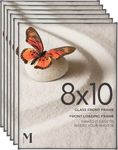 MANTELLO ESSENTIALS 8x10 Picture Frame, 8x10 Frame - Set of 6 - Black Frames 8x10, Picture Frames for Wall and Tabletop