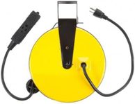 30ft Retractable Metal Cord Reel w/3 Outlets - 10amp