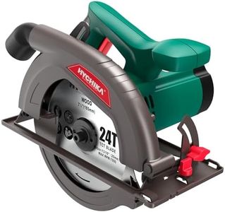 HYCHIKA Circular Saw,1300W 4500RPM with Saw Blade (24T 185mm), Maximum Cutting Depth 65mm (90º), 45mm (45º) for Cutting Wood and Plastic