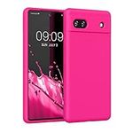 kwmobile Case Compatible with Google Pixel 6a Case - TPU Silicone Phone Cover with Soft Finish - Neon Pink