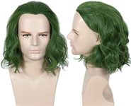 Linfairy Short Green Clown Wig Halloween Cosplay Costume Curly Wig