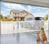 276" Retractable Baby Gate Extra Wide, 52" Tall Retractable Dog Gate for Stairs, Doorways, Decks, Mesh Gate Long Child Gate Pet Gate for Indoor, Outdoor, with Reinforced Mesh Rods, Dual Locks(White)