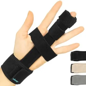 Vive Full Trigger Finger Splint - Hand and Wrist Brace Support - Adjustable Locking Straightener - Straightening Immobilizer Treatment For Sprains, Pain Relief, Arthritis, Tendonitis (Black)