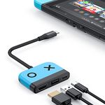 Switch Dock for Nintendo Switch OLED, 3 in 1 Switch TV Adapter with 4K HDMI, USB 3.0 Port, Type C 65W PD Charging, Portable Docking Station Travel for Nintendo Switch/Switch OLED