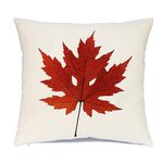 RABUSOFA Fall Decorations Pillow Covers 18x18 inch,Maple Leaf Pillows Decorative Throw Pillows,Autumn Outdoor Pillow Cases Hanksgiving Harvest Cushion Covers for Couch Fall Decor