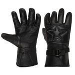 POPREX Warm Black 1 Pair Leather Snow Proof Winter Gloves for Men Boy Women Girls Ladies Protective Warm Hand Riding, Cycling, Bike Motorcycle Gloves (Black)