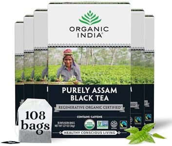 ORGANIC INDIA Purely Assam Black Tea, USDA Organic, 18 Bags (Pack of 6)