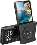 AGPTEK MP3 Player with Bluetooth 5.3, 64GB Internal Memory Portable Music Player 1.8 inch Screen with Speaker, FM Radio, Voice Recorder, Supports Expanded Up to 128GB (Without headphones), Black