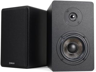 Micca MB42X Bookshelf Speakers with 4-Inch Carbon Fiber Woofer and Silk Dome Tweeter (Black, Pair)