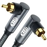 EMK Subwoofer Cable, Digital Audio Coaxial Cable, RCA Gold-Plated Connector, Cable for Subwoofer, AV Receiver, Amplifier, Home Cinema (90 Degree RCA to 90 Degree RCA, Grey, 1 m)