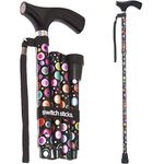 Switch Sticks Walking Cane for Men or Women, Foldable and Adjustable from 32-37", Bubbles