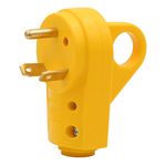 PEAKTOW PTR0151 Heavy Duty 30Amp RV Replacement Male Plug Receptacle Adapter with Ergonomic Handle cETL Listed