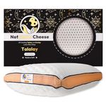 Not Swiss Cheese Premium Talalay Latex Foam Pillow | Natural Medium Soft Orthopedic Cervical Pillow for Neck Pain Relief | Queen Size w/Washable Cover | 27.5 x 15.7 x 5.9 in | Durable & Comfortable