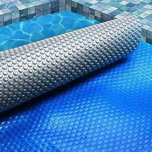 Aquabuddy Pool Cover Blue Silver 500 Micron 7X4M Swimming Pools Covers, Above Ground, Bubble Blanket Outdoor Rectangle Reels Blankets Heater Garden Summer