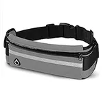 E Tronic Edge Running Belt for Women and Men, Money Belt and Running Fanny Pack, Hiking Fanny Pack, Holder for Cell Phone, Money, and Keys, Adjustable Belt Pouch fits Most Phone and Waist - Charcoal