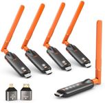 Wireless HDMI Transmitter and 4 Receivers, Gechtech 656FT/200M Long Range, 5.8G, 4K Decode 1080P HD Output, Stable HDMI Extender for PC Laptop Camera Cable Box to Multiple TVs Monitors Projectors