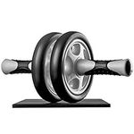 Ultrasport AB roller, AB trainer incl. knee pad, abdominal training for men and women, abdominal muscle roller with multifunction, for seniors, space-saving foldable muscle trainer, Black/Grey