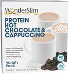 Wonderslim Protein Hot Drink, Variety Pack, Low Sugar, Low Carb, Keto Friendly & Gluten Free (7ct)