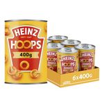 Heinz Spaghetti Hoops, 400 g (Pack of 6) - Freshly Made Pasta Hoops in a Juicy Tomato Sauce